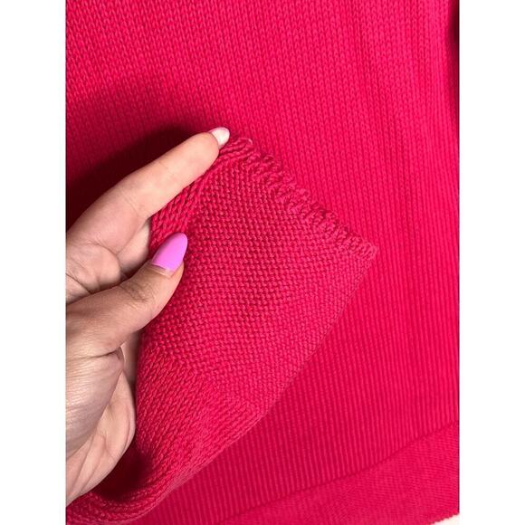 Amina Rubinacci Open Knit Long Sleeve Sweater Cotton Fuchsia Pink Womens Size 38 - Picture 5 of 7